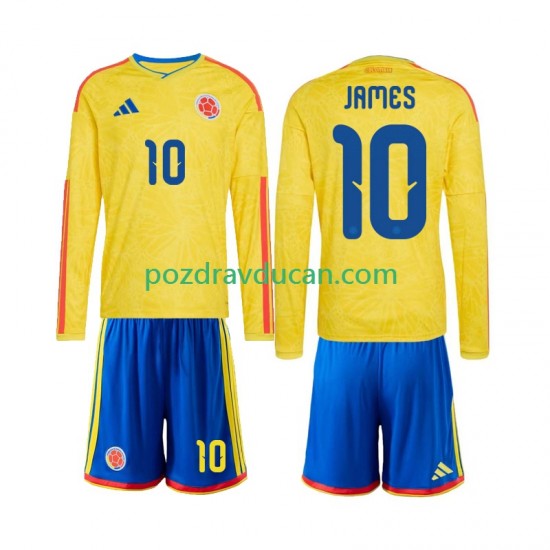 Nogometni Dresovi Kolumbija James Rodriguez 10 Dječji Domaći dres World Cup 2026 Dugi Rukav