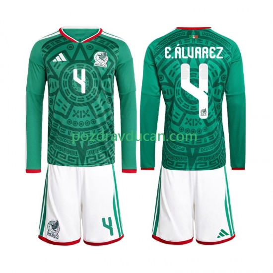 Nogometni Dresovi Meksiko Edson Alvarez 4 Dječji Domaći dres World Cup 2026 Dugi Rukav
