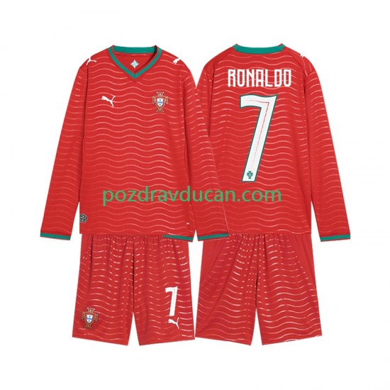 Nogometni Dresovi Portugal Cristiano Ronaldo 7 Dječji Domaći dres World Cup 2026 Dugi Rukav