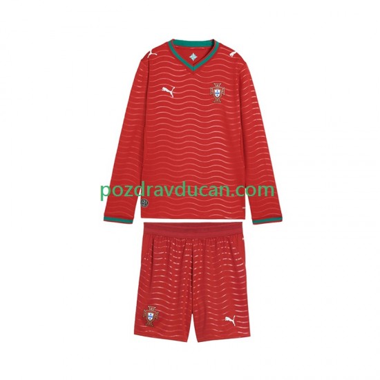 Nogometni Dresovi Portugal Dječji Domaći dres World Cup 2026 Dugi Rukav