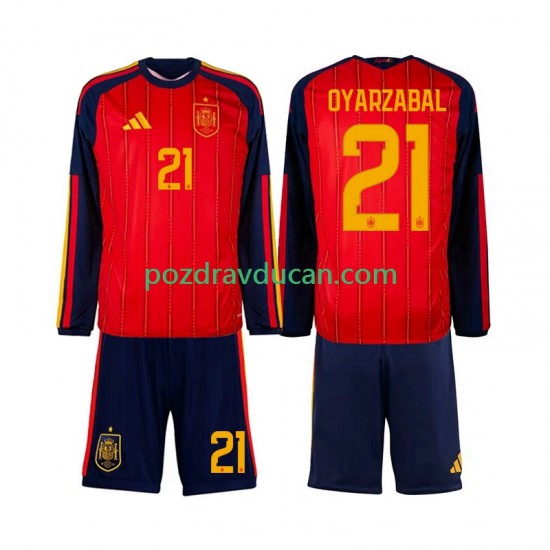 Nogometni Dresovi Španjolska Mikel Oyarzabal 21 Dječji Domaći dres World Cup 2026 Dugi Rukav