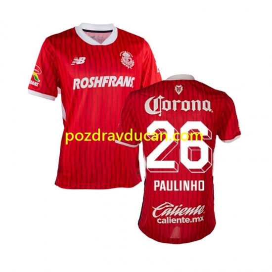 Nogometni Dresovi Deportivo Toluca Paulinho 26 Muški Domaći dres 2024-2025 Kratkih Rukava