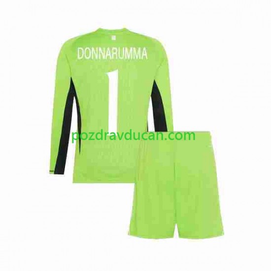 Nogometni Dresovi Italija Donnarumma 1 Vratar Dječji Domaći dres 2023 Dugi Rukav
