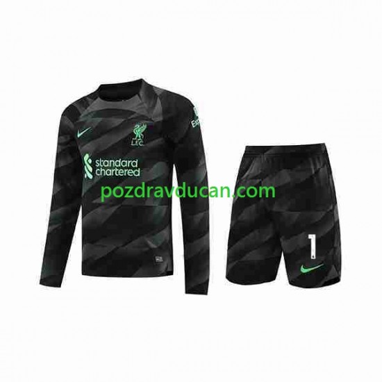 Nogometni Dresovi Liverpool A.Becker 1 Vratar Dječji Gostujući dres 2023-2024 Dugi Rukav