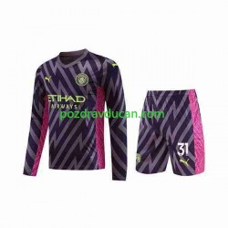 Nogometni Dresovi Manchester City Ederson Moraes 31 Vratar Dječji Gostujući dres 2023-2024 Dugi Rukav