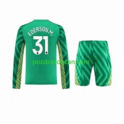 Nogometni Dresovi Manchester City Ederson Moraes 31 Vratar Dječji Domaći dres 2023-2024 Dugi Rukav