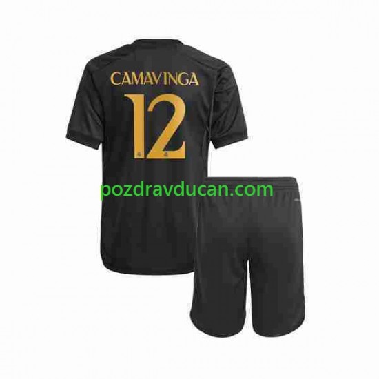 Nogometni Dresovi Real Madrid Eduardo Camavinga 12 Dječji Treći dres 2023-2024 Kratkih Rukava