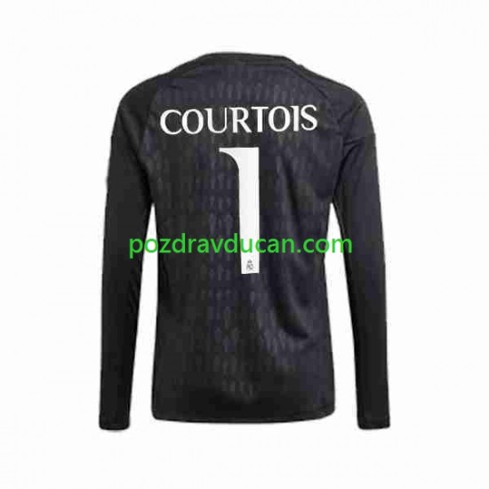 Nogometni Dresovi Real Madrid Thibaut Courtois 1 Vratar Muški Gostujući dres 2023-2024 Dugi Rukav