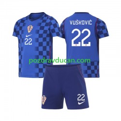 Nogometni Dresovi Hrvatska Luka Vuskovic 22 Dječji Gostujući dres World Cup 2026 Kratkih Rukava
