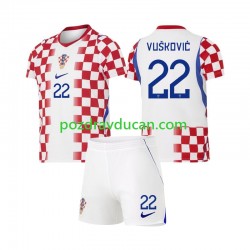 Nogometni Dresovi Hrvatska Luka Vuskovic 22 Dječji Domaći dres World Cup 2026 Kratkih Rukava