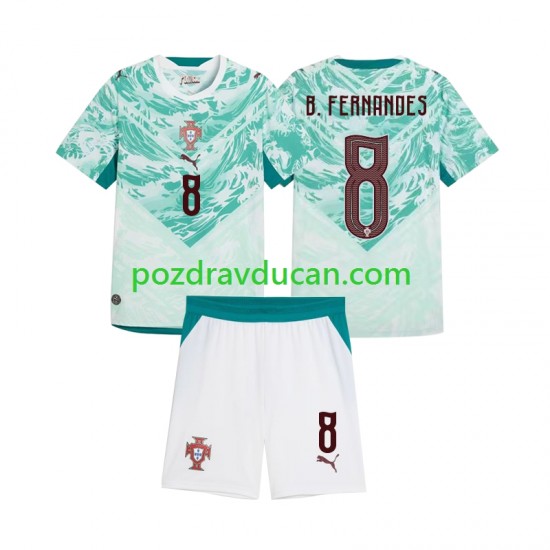 Nogometni Dresovi Portugal Bruno Fernandes 8 Dječji Gostujući dres 2026 2027 Kratkih Rukava