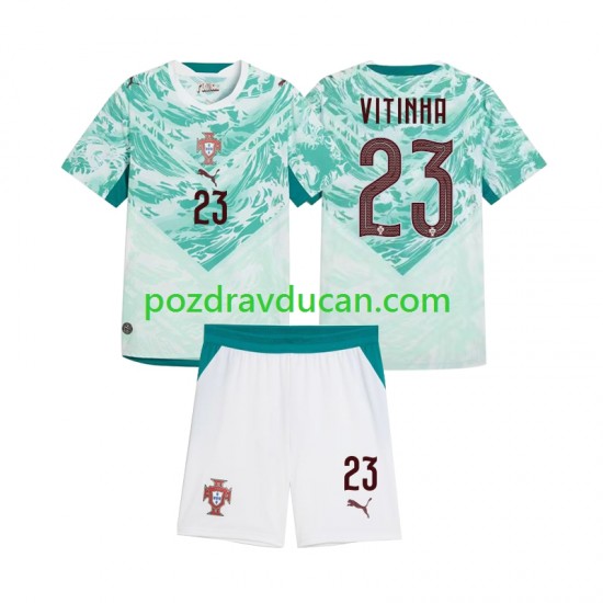 Nogometni Dresovi Portugal Vitinha 23 Dječji Gostujući dres 2026 2027 Kratkih Rukava