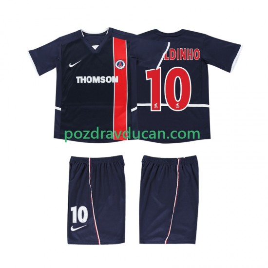 Nogometni Dresovi AC Milan RONALDINHO 10 2003 Retro Dječji Domaći dres 2002 Kratkih Rukava