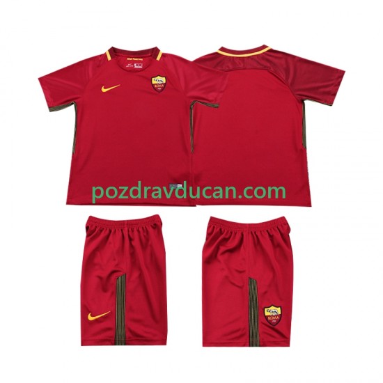 Nogometni Dresovi Roma 2017-2018 Retro Dječji Domaći dres Kratkih Rukava