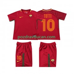 Nogometni Dresovi Roma Totti 10 2017-2018 Retro Dječji Domaći dres Kratkih Rukava