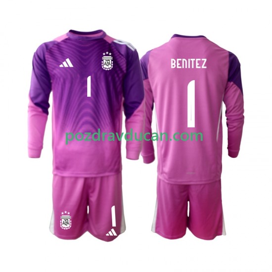 Nogometni Dresovi Argentina Walter Daniel Benitez 1 Vratar Dječji Domaći dres 2025 Dugi Rukav