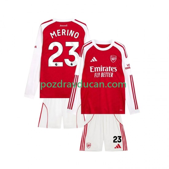 Nogometni Dresovi Arsenal Merino 23 Dječji Domaći dres 2025-2026 Dugi Rukav