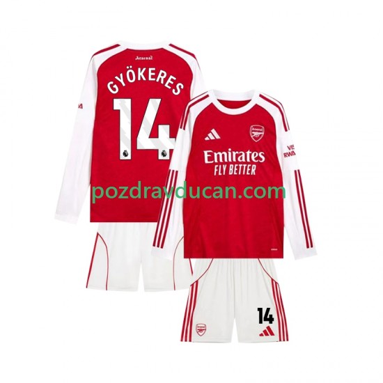 Nogometni Dresovi Arsenal Viktor Gyokeres 14 Dječji Domaći dres 2025-2026 Dugi Rukav