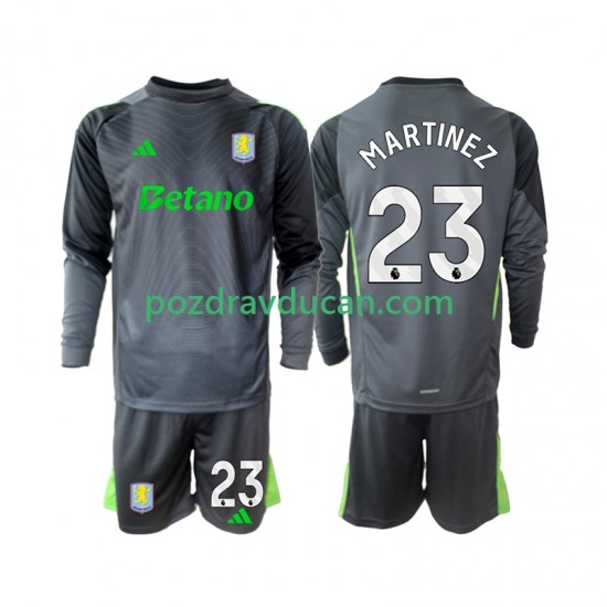 Nogometni Dresovi Aston Villa Emiliano Martinez 23 Vratar Dječji Domaći dres 2025-2026 Dugi Rukav