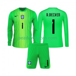 Nogometni Dresovi Brazil Alisson Becker 1 Vratar Dječji Domaći dres 2026 Dugi Rukav