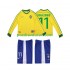 Nogometni Dresovi Brazil RONALDINHO 11 Retro Dječji Domaći dres 1998 Dugi Rukav