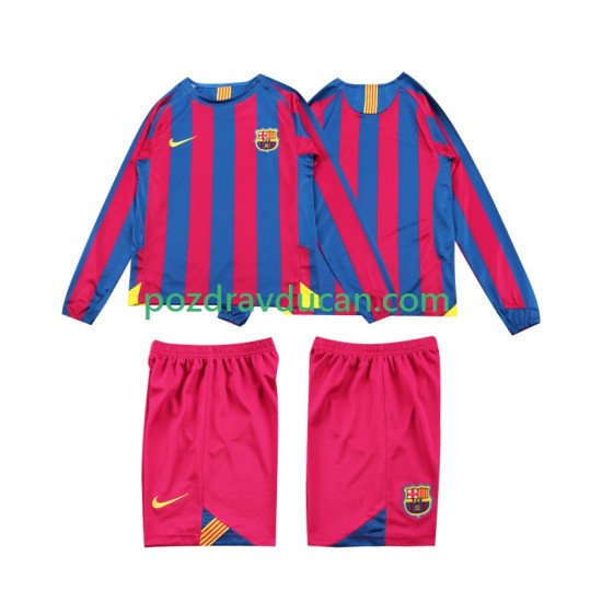 Nogometni Dresovi FC Barcelona 2005 Retro Dječji Domaći dres 2006 Dugi Rukav