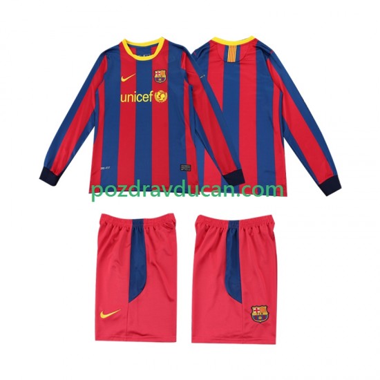 Nogometni Dresovi FC Barcelona Retro Dječji Domaći dres 2011 2010 Dugi Rukav