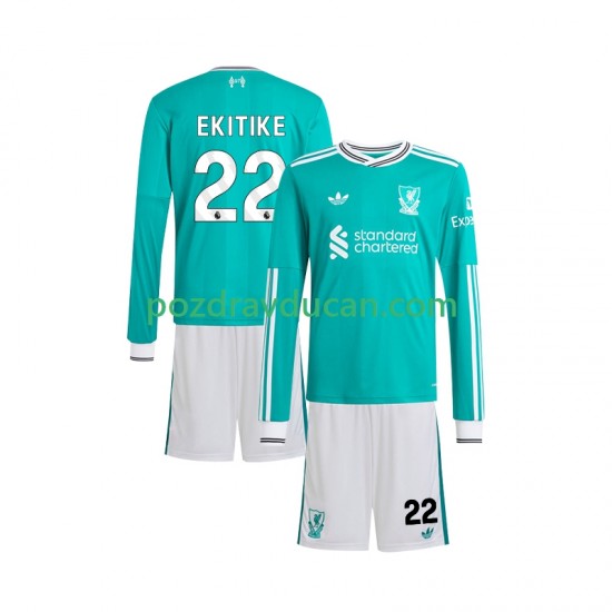 Nogometni Dresovi Liverpool Hugo Ekitike 22 Dječji Treći dres 2025-2026 Dugi Rukav