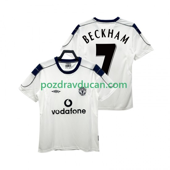 Nogometni Dresovi Manchester United BECKHAM 7 2000 2001 Retro Muški Gostujući dres Kratkih Rukava