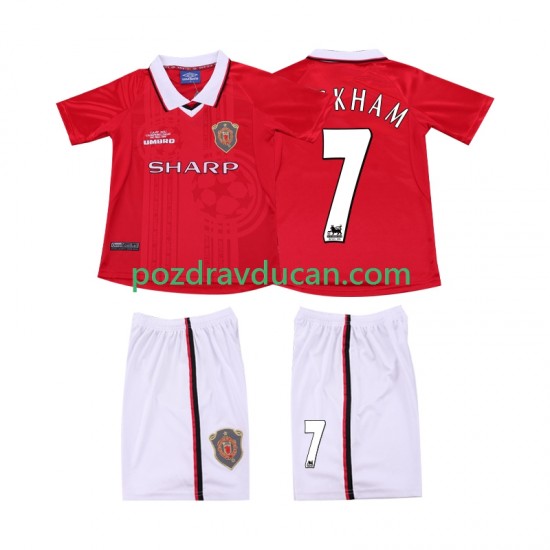 Nogometni Dresovi Manchester United BECKHAM 7 2000 Retro Dječji Domaći dres 1999 Kratkih Rukava