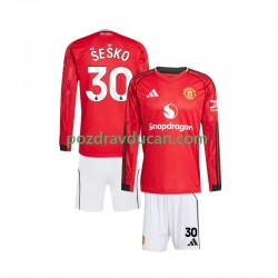 Nogometni Dresovi Manchester United Benjamin Sesko 30 Dječji Domaći dres 2025-2026 Dugi Rukav