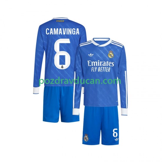 Nogometni Dresovi Real Madrid Camavinga 6 Dječji Treći dres 2025-2026 Dugi Rukav