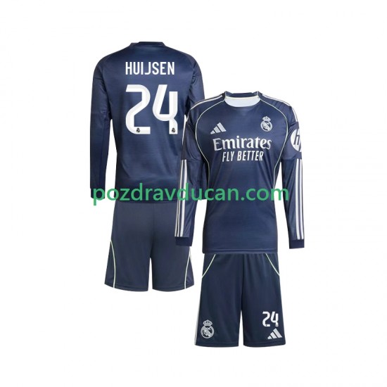Nogometni Dresovi Real Madrid Huijsen 24 Dječji Gostujući dres 2025-2026 Dugi Rukav