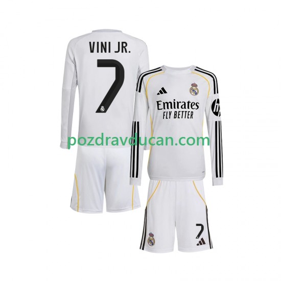 Nogometni Dresovi Real Madrid Vinicius Junior 7 Dječji Domaći dres 2025-2026 Dugi Rukav