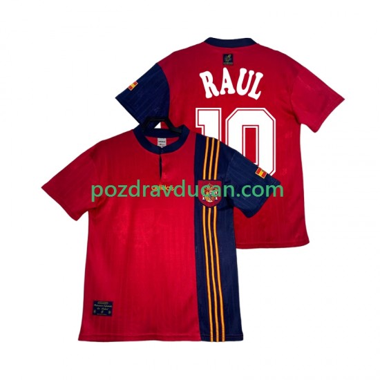 Nogometni Dresovi Španjolska RAUL 10 1996 Retro Muški Domaći dres Kratkih Rukava
