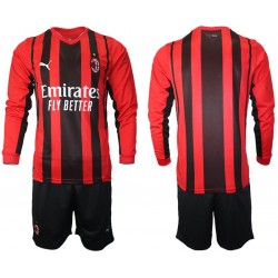 Nogometni Dresovi AC Milan Dječji Domaći dres 2021-2022 Dugi Rukav