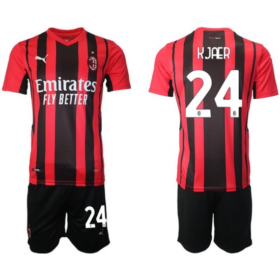 Nogometni Dresovi AC Milan Simon Kjær 24 Dječji Domaći dres 2021-2022 Kratkih Rukava