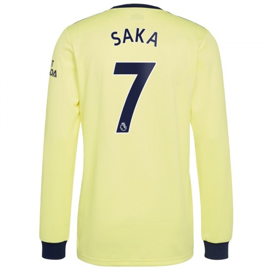 Nogometni Dresovi Arsenal Bukayo Saka 7 Gostujući dres 2021-2022 Dugi Rukav