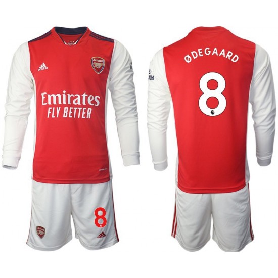 Nogometni Dresovi Arsenal Odegaard 8 Dječji Domaći dres 2021-2022 Dugi Rukav