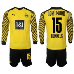 Nogometni Dresovi Borussia Dortmund Hummels 15 Dječji Domaći dres 2021-2022 Dugi Rukav