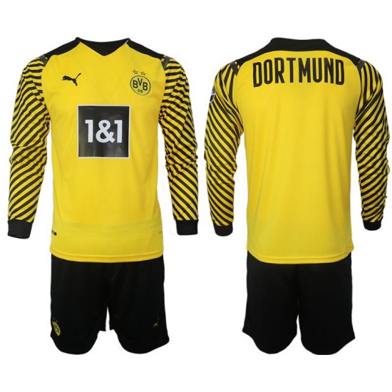 Nogometni Dresovi Borussia Dortmund Dječji Domaći dres 2021-2022 Dugi Rukav