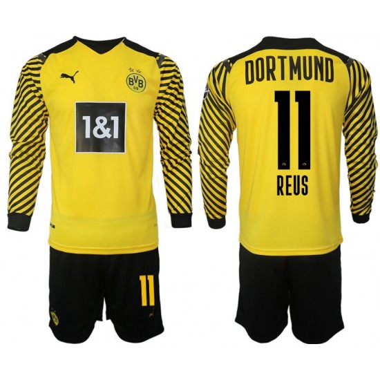 Nogometni Dresovi Borussia Dortmund Reus 11 Dječji Domaći dres 2021-2022 Dugi Rukav