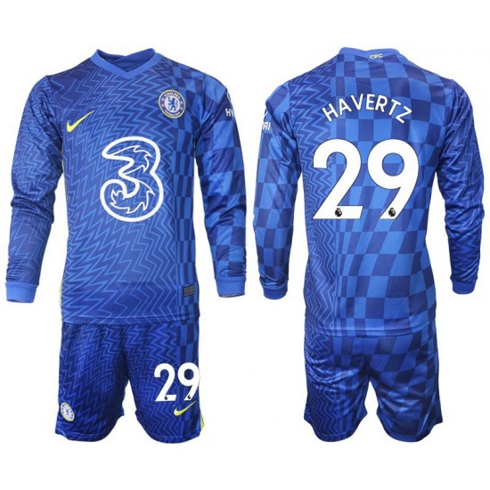 Nogometni Dresovi Chelsea Havertz 29 Dječji Domaći dres 2021-2022 Dugi Rukav