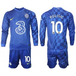 Nogometni Dresovi Chelsea Pulisic 10 Dječji Domaći dres 2021-2022 Dugi Rukav