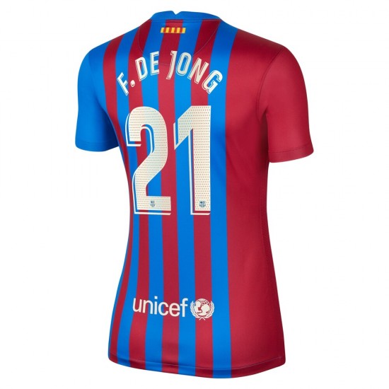 Nogometni Dresovi FC Barcelona F.De Jong 21 Ženski Domaći dres 2021-2022 Kratkih Rukava