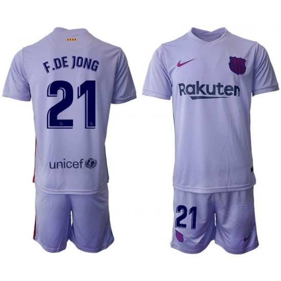 Nogometni Dresovi FC Barcelona Frenkie de Jong 21 Dječji Gostujući dres 2021-2022 Kratkih Rukava