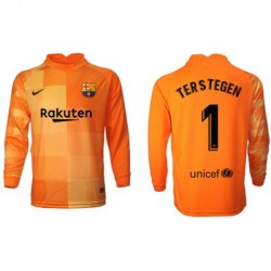 Nogometni Dresovi FC Barcelona Vratar Ter Stegen 1 Domaći dres 2021-2022 Dugi Rukav