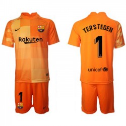Nogometni Dresovi FC Barcelona Vratar Ter Stegen 1 Dječji Domaći dres 2021-2022 Kratkih Rukava