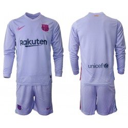 Nogometni Dresovi FC Barcelona Dječji Gostujući dres 2021-2022 Dugi Rukav