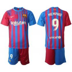 Nogometni Dresovi FC Barcelona Memphis Depay 9 Dječji Domaći dres 2021-2022 Kratkih Rukava